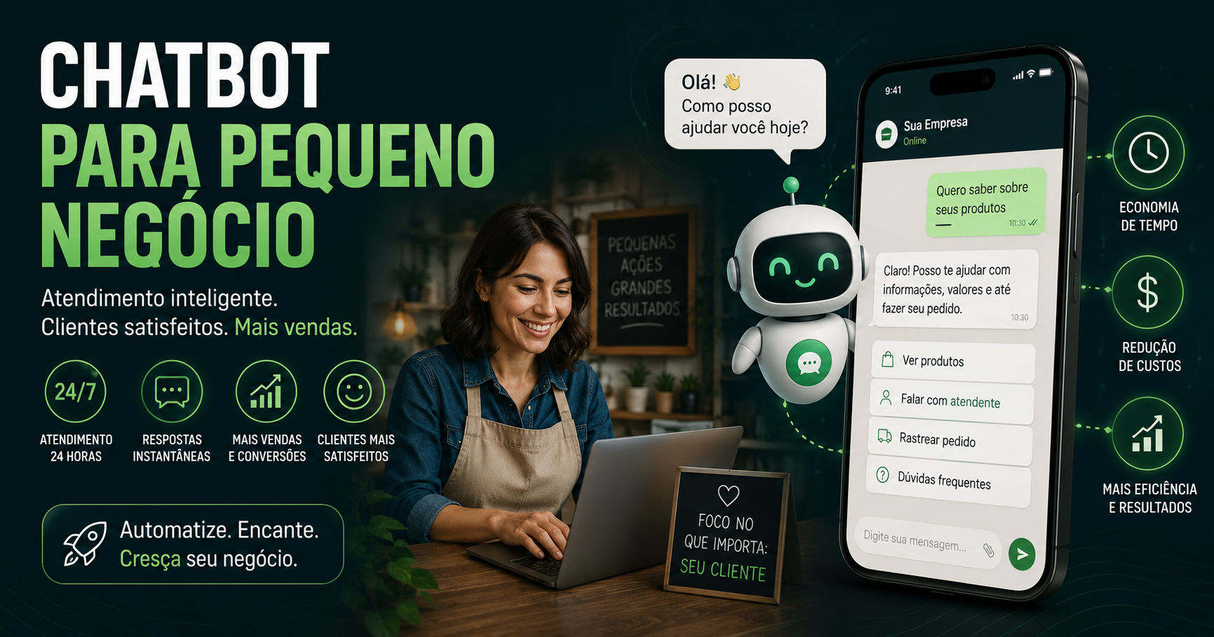 ChatBot para pequeno negocio vender mais com atendimento inteligente